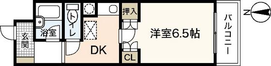 エスポアール石川(1K/8階)の間取り写真