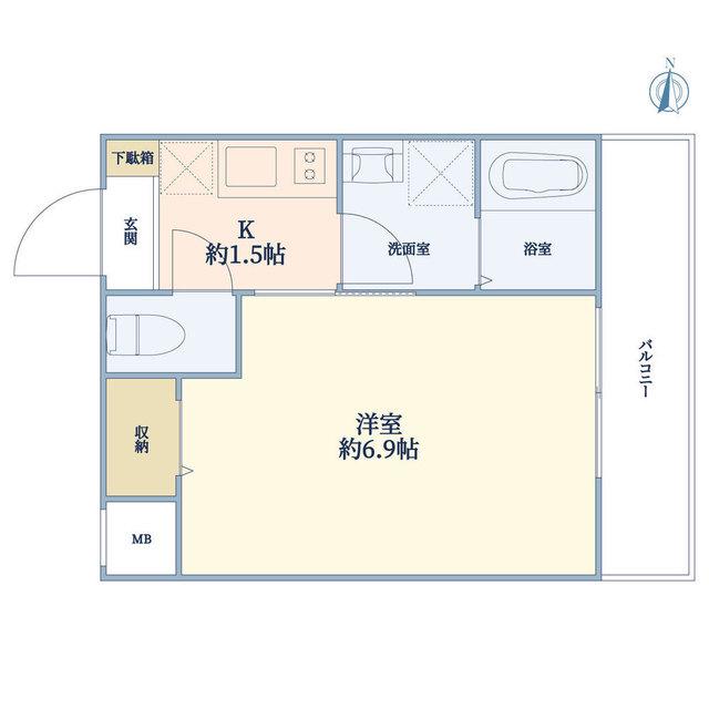 モン・シャトー中野新橋(1K/4階)の間取り写真