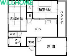 西浜ヴィレッジ(3DK/2階)の間取り写真