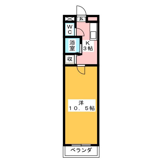ミューズコートI(1K/4階)の間取り写真