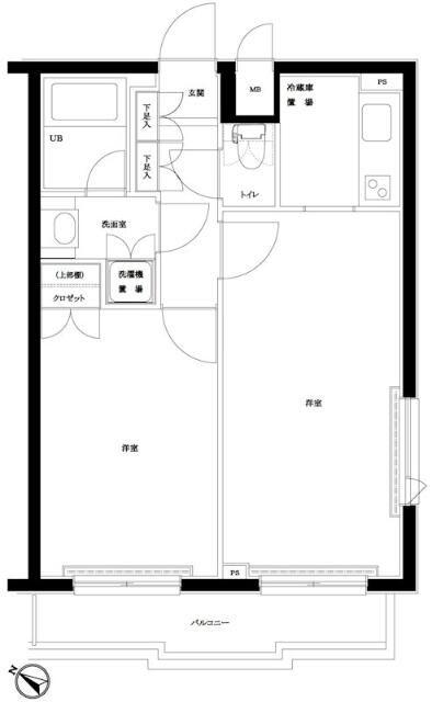 ルーブル新宿西落合七番館(1LDK/5階)の間取り写真