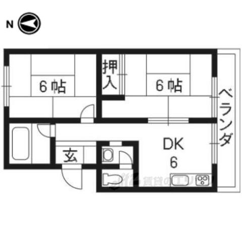 伴コーポラス(2DK/4階)の間取り写真