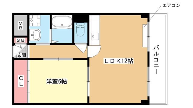 LIBERTE豊中本町(1LDK/3階)の間取り写真