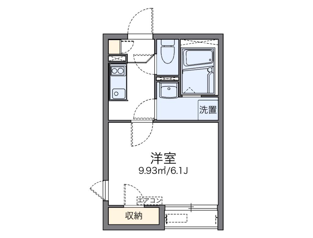 レオネクストキューブ西九条(1K/2階)の間取り写真