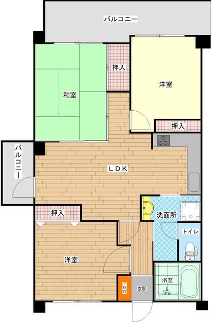 マーベリー石川(3LDK/3階)の間取り写真