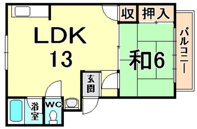 スティルネスII(1LDK/2階)の間取り写真
