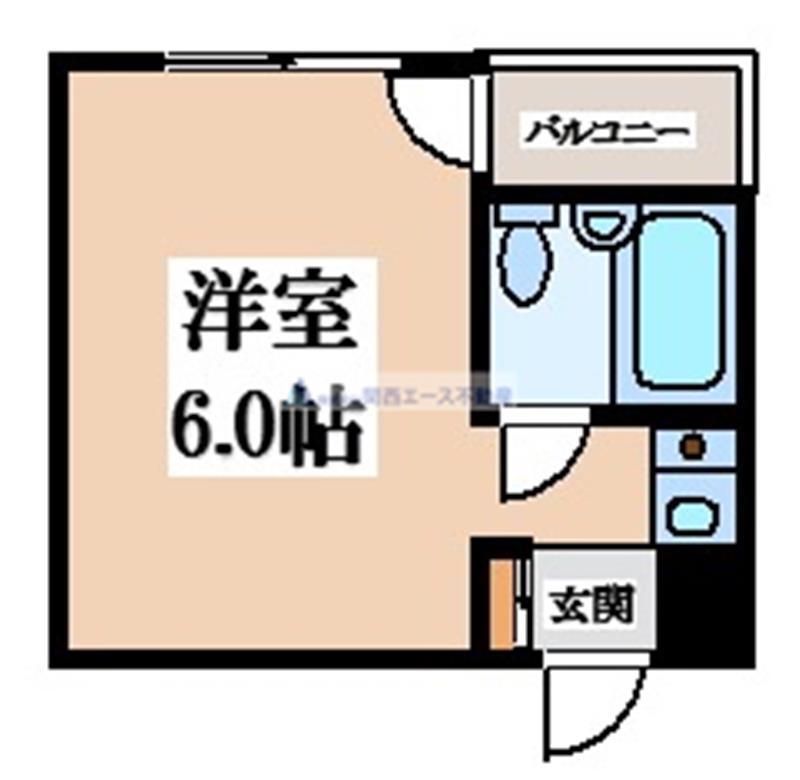 ソラーナ八戸ノ里(1K/1階)の間取り写真