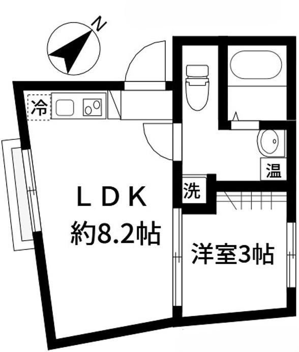 オモチデセンゴク(1LDK/5階)の間取り写真