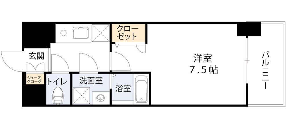 ワールドアイ都島駅前(1K/4階)の間取り写真