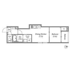 SHIN RESIDENCE 京都(1DK/1階)の間取り写真