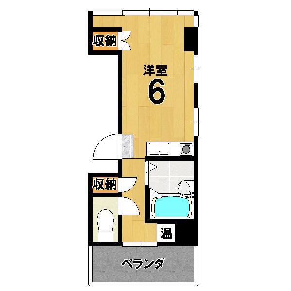 ラカサカンタール(ワンルーム/2階)の間取り写真
