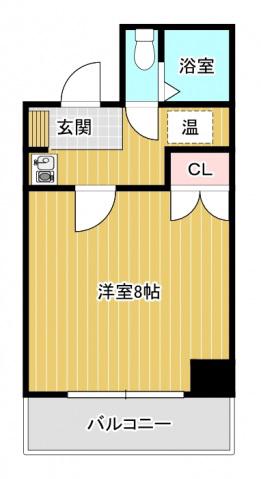 チェリーヒルズハラダ(1K/6階)の間取り写真