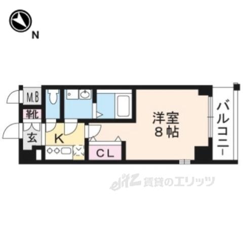 エスリード京都吉祥院(1K/7階)の間取り写真