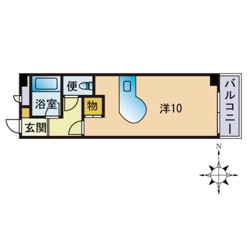 レヂオンス原(1K/2階)の間取り写真
