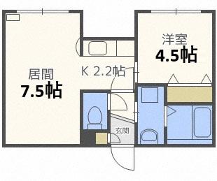ロワンモンティーニュ(1LDK/2階)の間取り写真