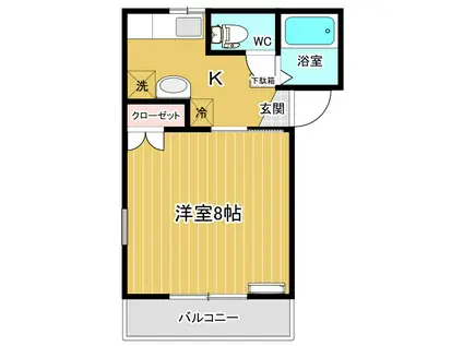 リバーハイツ(1K/1階)の間取り写真