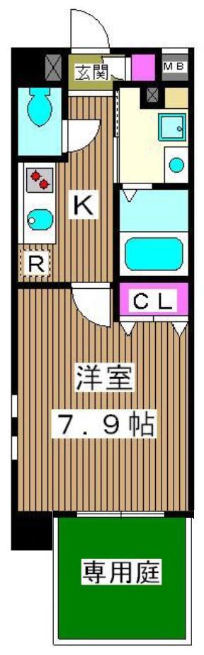 アルタときわ台(1K/1階)の間取り写真