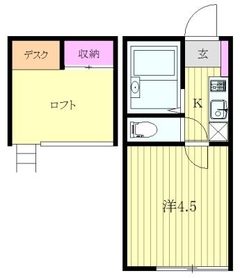 フェリシエ高円寺(1K/2階)の間取り写真