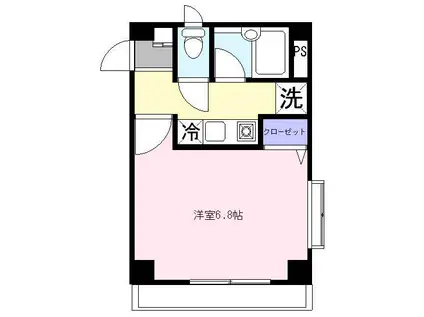 ハウゼ梓(1K/2階)の間取り写真