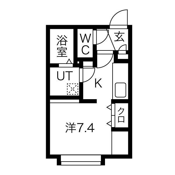 MTEEL西麻生(1K/3階)の間取り写真