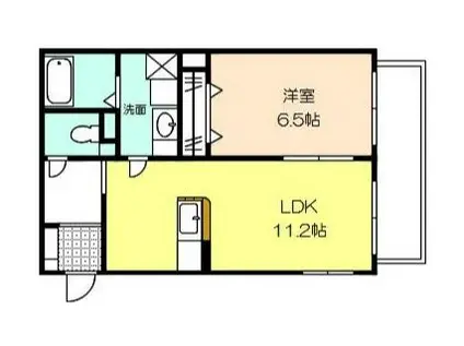 アトランティス四ツ谷(1LDK/2階)の間取り写真