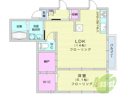 ハイツみどり(1SLDK/2階)の間取り写真