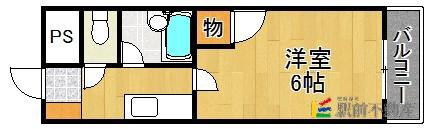 プレアール国分(1K/5階)の間取り写真
