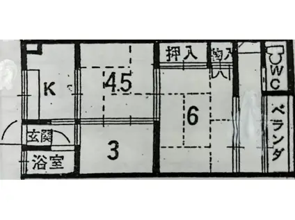 田村ハイツ(2K/2階)の間取り写真