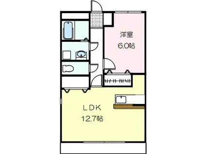 グランドガーデンツインステージ(1LDK/2階)の間取り写真