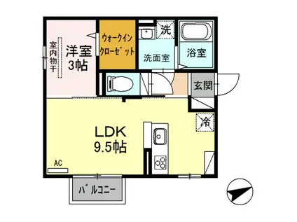 セブンワンテンG 101(1LDK/1階)の間取り写真