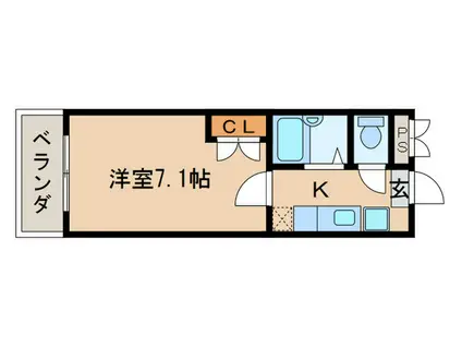 メゾン吉田(1K/2階)の間取り写真