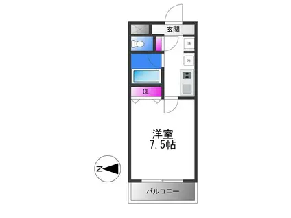 カデンツァ(1K/1階)の間取り写真