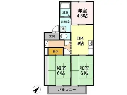 プチパール102(3DK/2階)の間取り写真