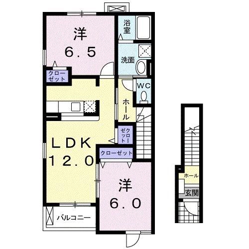 グレースY.S(2LDK/2階)の間取り写真