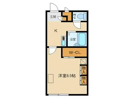 レオパレスフィエール(1K/1階)の間取り写真