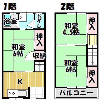 仲谷文化(3DK/1階)の間取り写真