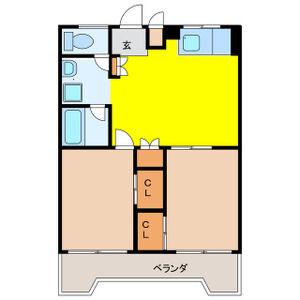 CASA NOAH名東(2DK/1階)の間取り写真