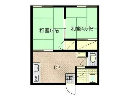 ソシアルタクマ(2DK/2階)の間取り写真