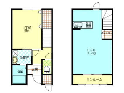 コンフォート中央(1LDK/1階)の間取り写真