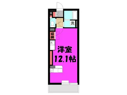 クレールコート新里(ワンルーム/1階)の間取り写真