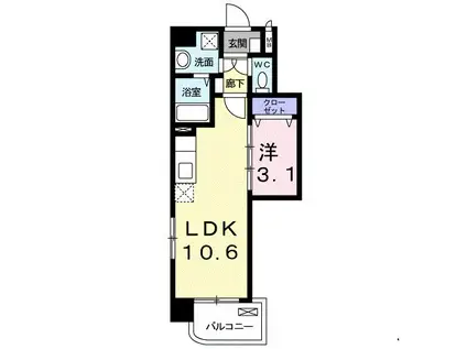 ウイングロード(1LDK/5階)の間取り写真