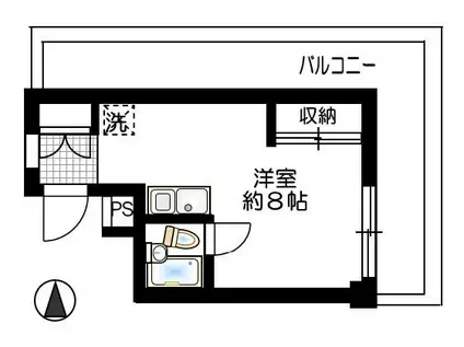ドエル妙蓮寺(ワンルーム/4階)の間取り写真