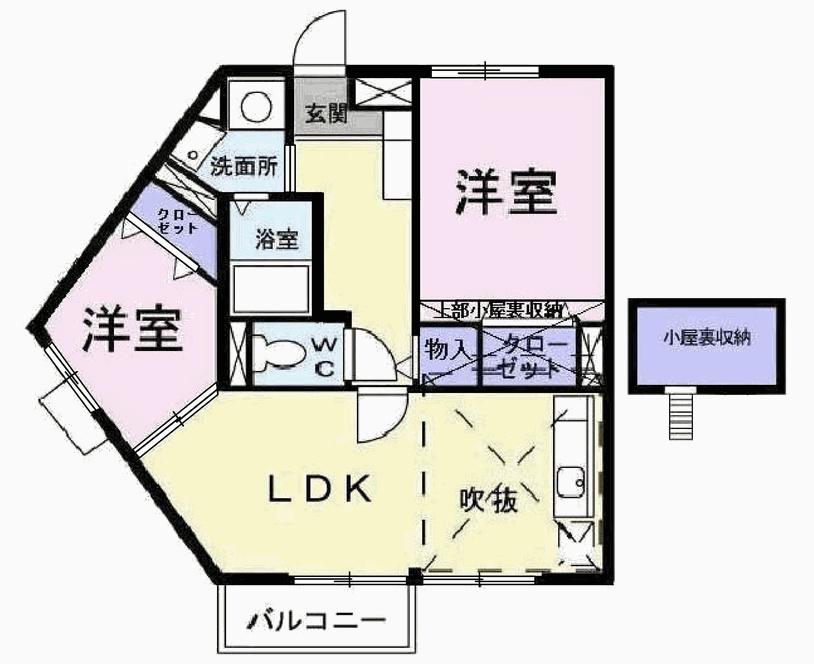 サンセールIII(2LDK/2階)の間取り写真