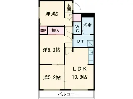 ファミーユ(3LDK/3階)の間取り写真