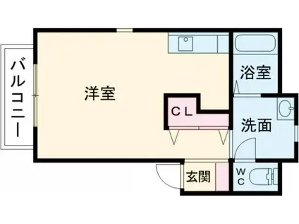 JR信越本線 三条駅(新潟) 徒歩10分 2階建 築21年(ワンルーム/1階)の間取り写真