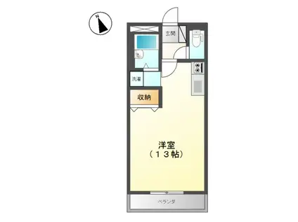 コンフォース亀山 I(ワンルーム/2階)の間取り写真