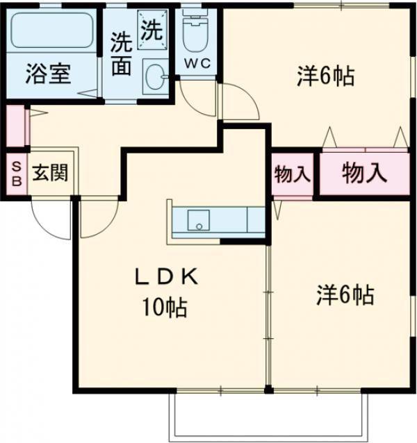 レジデンス・ノヴァG(2LDK/1階)の間取り写真