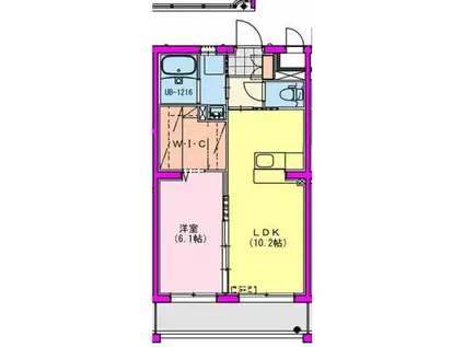M10みまた(1LDK/1階)の間取り写真