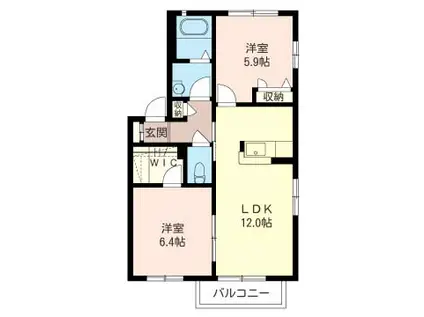 サンモールI(2LDK/1階)の間取り写真