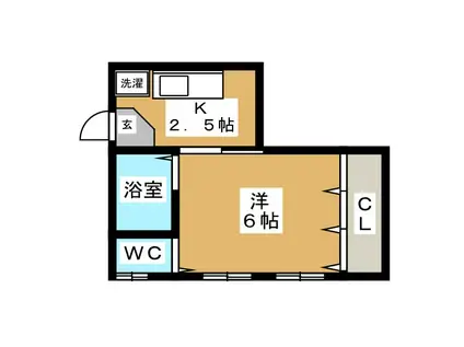 パルドエル大岡山(1K/1階)の間取り写真